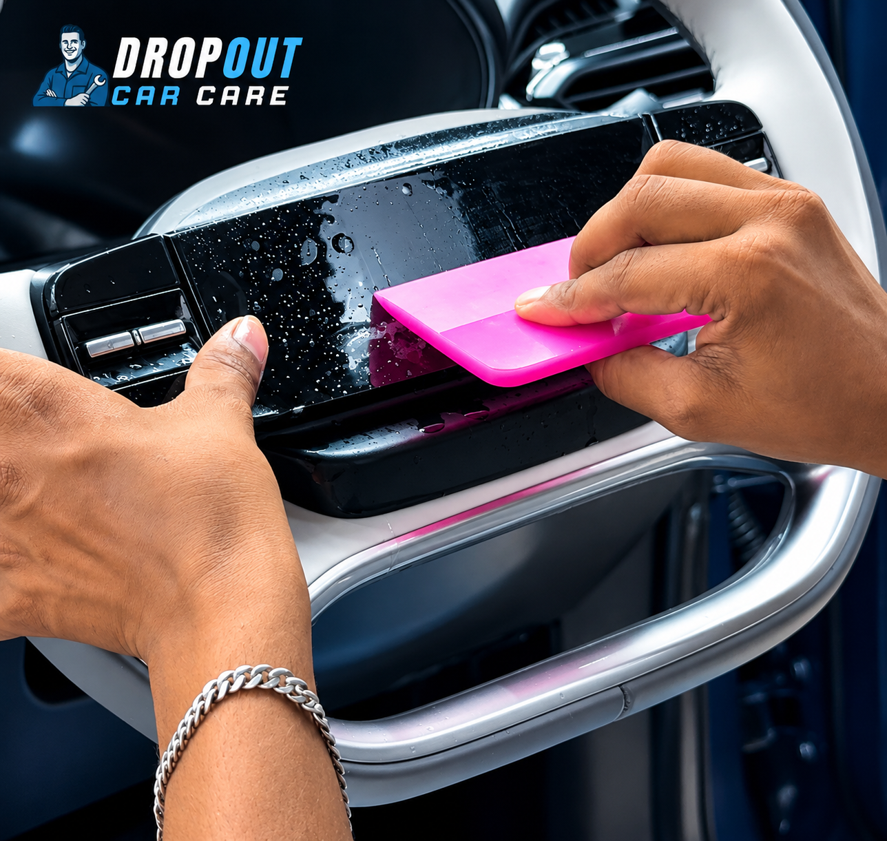 Interior PPF application at Dropout Car Care