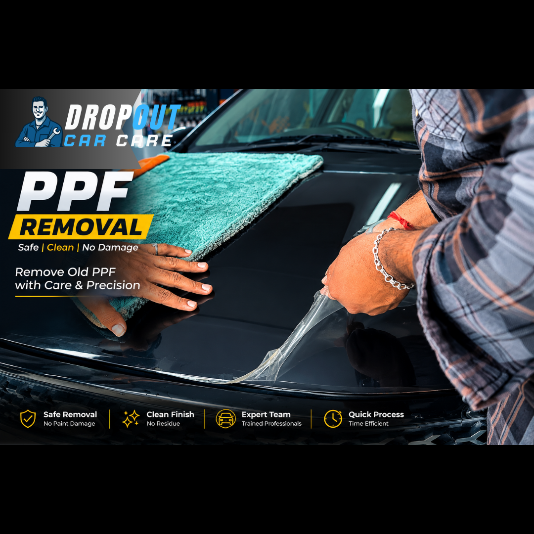 Professional PPF removal at Dropout Car Care