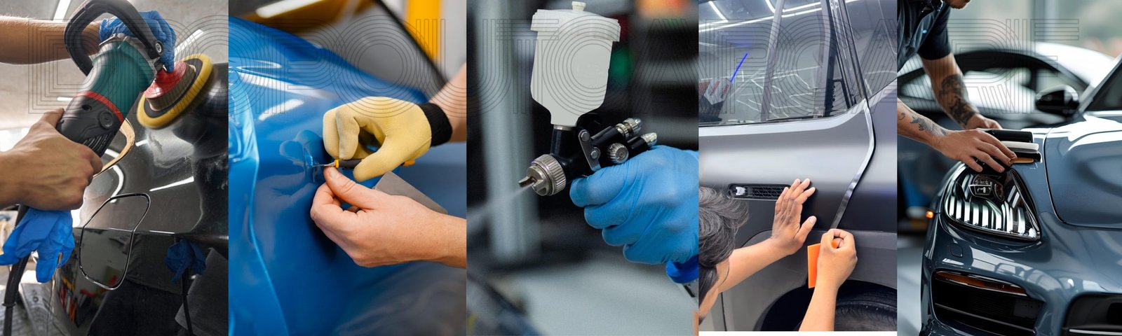 Professional car denting and painting service at Dropout Car Care in Greater Noida West
